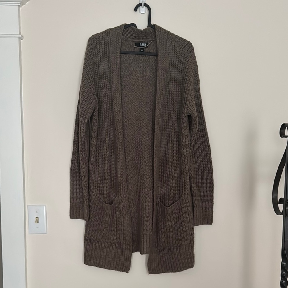 A.N.A Brown Knit Cardigan Sweater